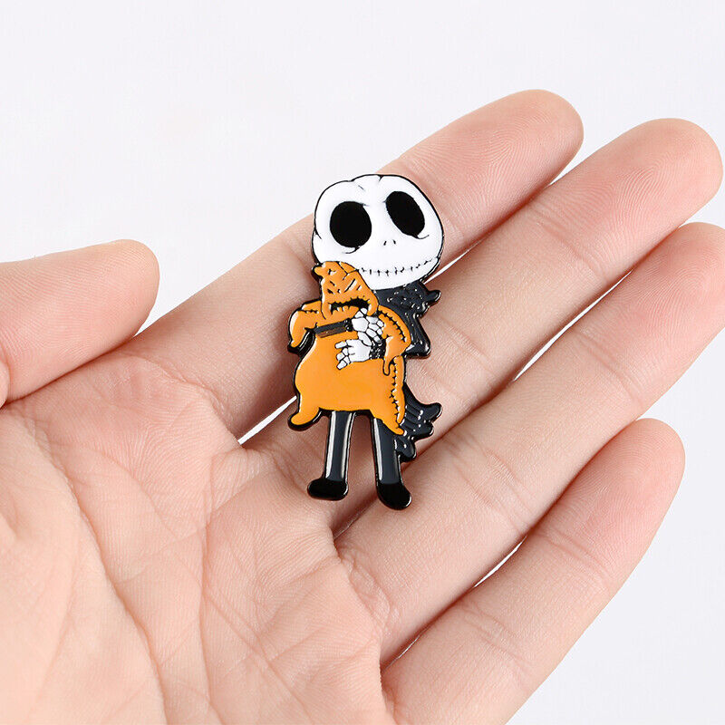 4PCS Funny Lapel Brooch Pins Punk Skeleton Skull Enamel Backpack Badge Gifts #A