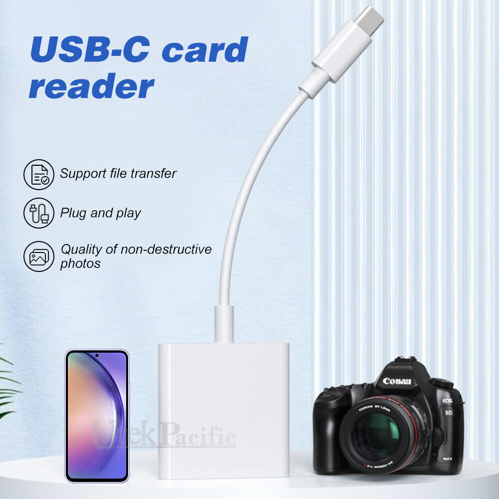 USB-C To SD Card Reader Adapter Type-C For Apple iPad Macbook iPhone 15 Samsung