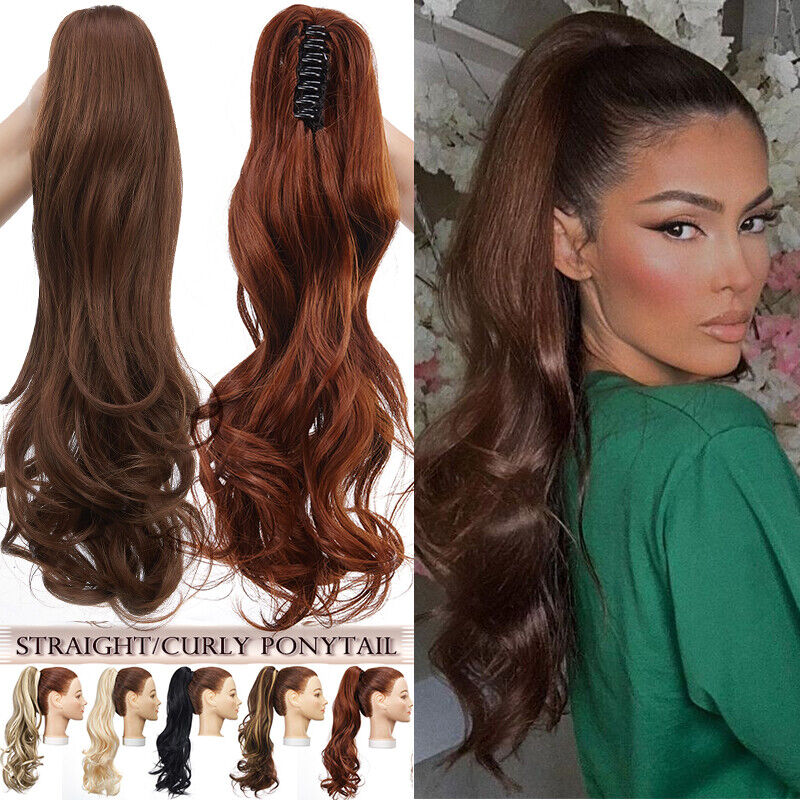 Long Thick Natural Claw Ponytail Clip Hair Extensions Pony Tail As Human Real