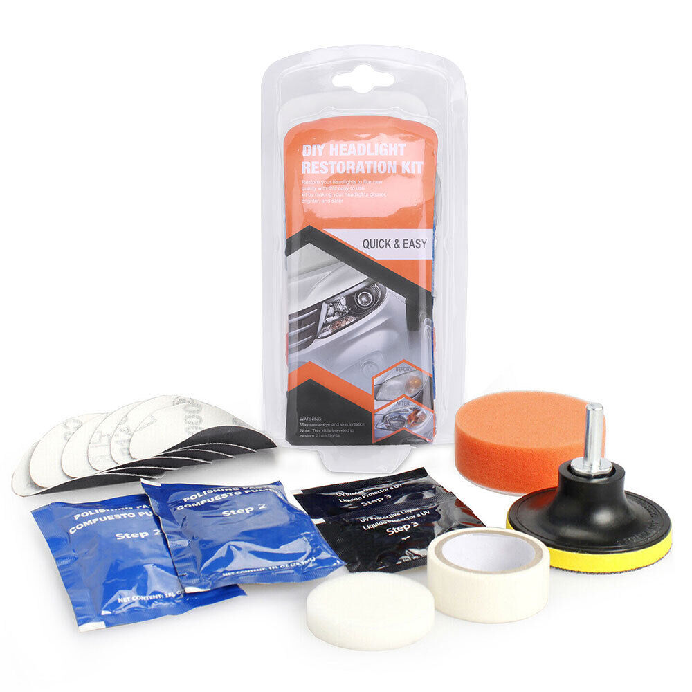 1 set Pro Car Vehicle Headlight Restoration Kit Polishing Sanding Cleaner Repair Tool