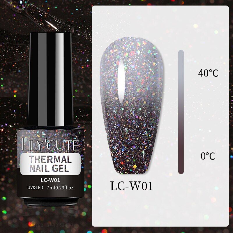 LILYCUTE Thermal Gel Polish Soak Off UV LED Color Changing Gel Nail Art Varnish