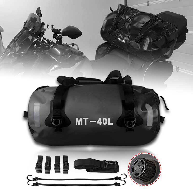 Motorcycle Waterproof Tail Bag Travel Outdoor Luggage Rear Carry Bag 40L Black