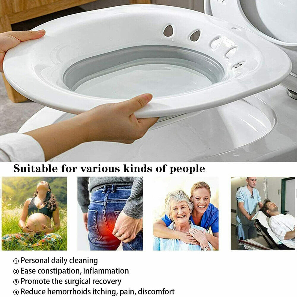 Portable Hemorrhoid Therapy Sitz Bath Toilet Bidet Tub fr Pregnant Patient Woman