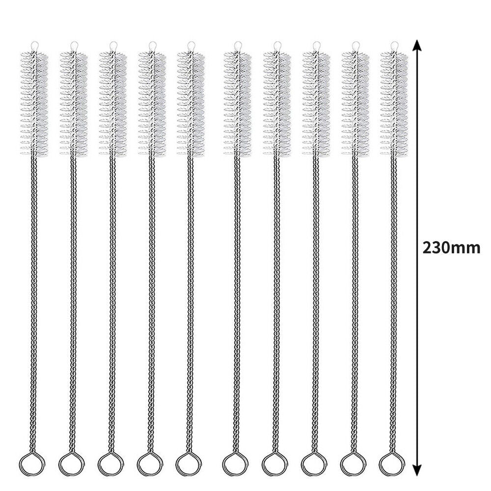 10Pcs Nylon Reusable Straw Brush Cleaner Bottle Small Long Cleaning Tube Pipe