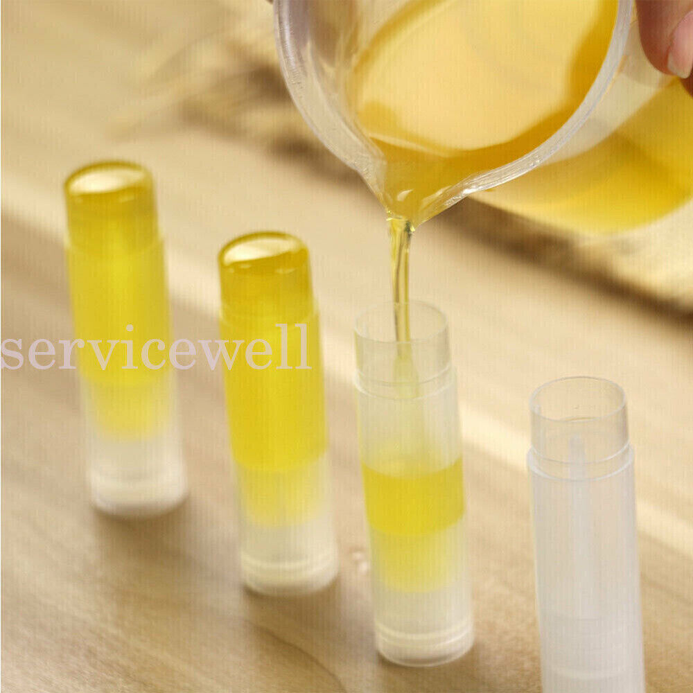 50x Clear Lip Balm Tubes Caps 5g Transparent Empty Lipstick Container