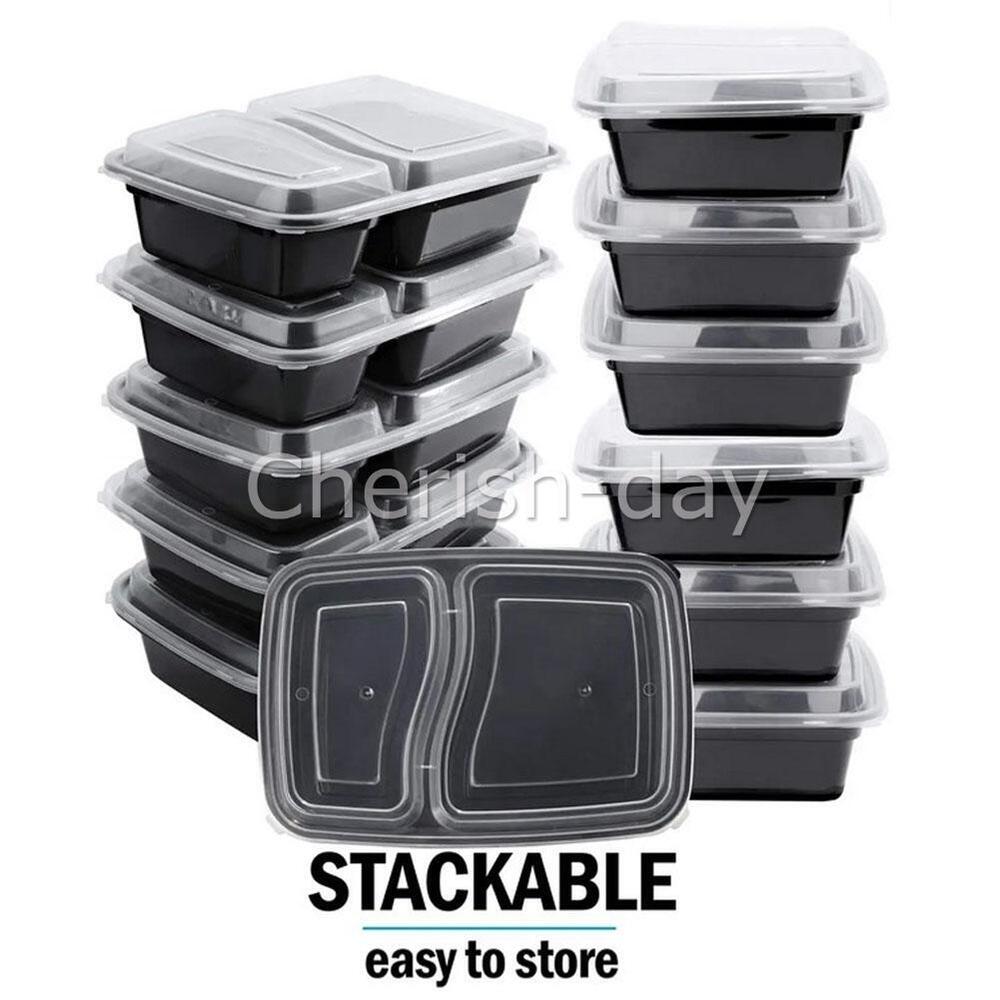 30PCS Meal Prep Food Containers Microwave Safe Lunch Storage Boxes+LIDS 1000ML