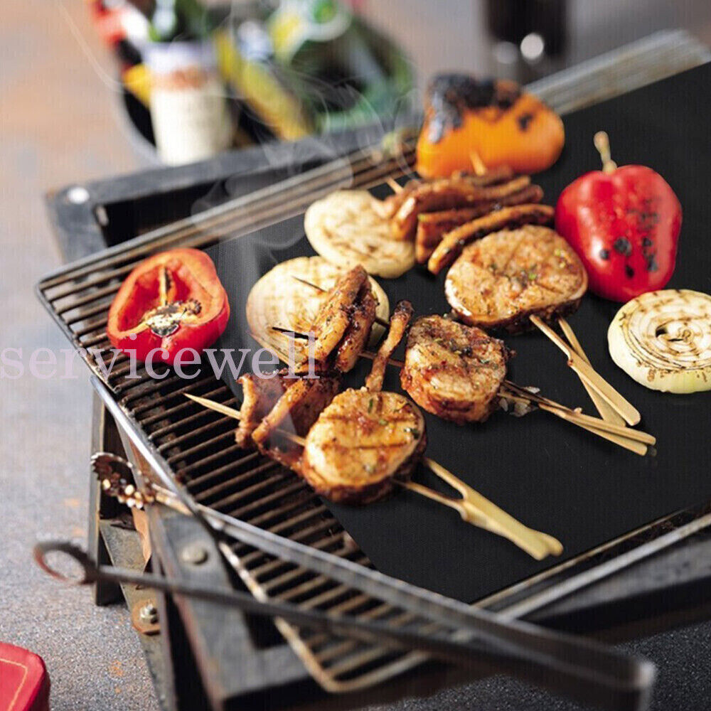 3 BBQ Grill Mat Reusable Sheet Resistant Non-Stick Barbecue Bake Meat