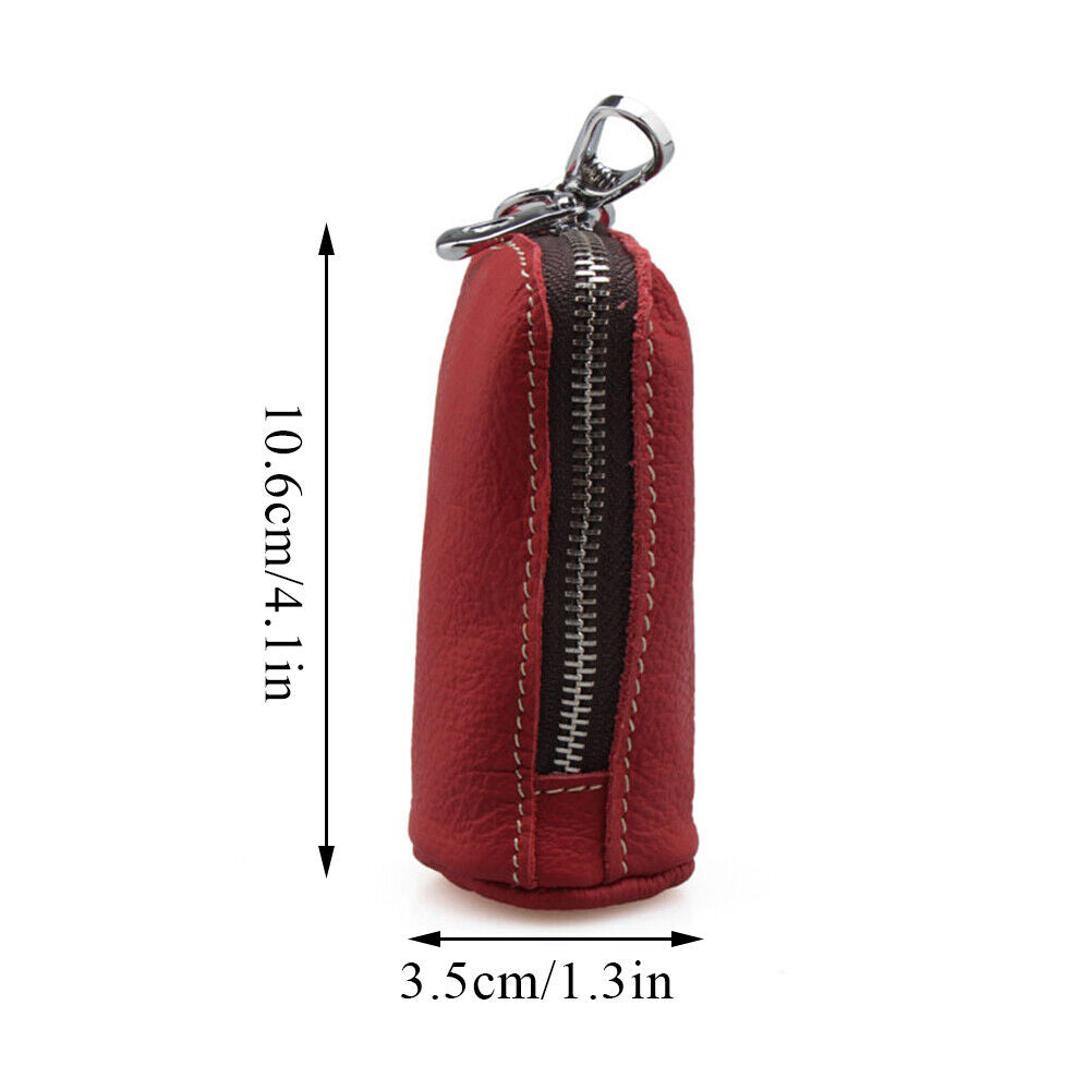 Coin Small Change Bag Card Wallet Pouch Zip-Up Women Key Ring Leather Mini Purse