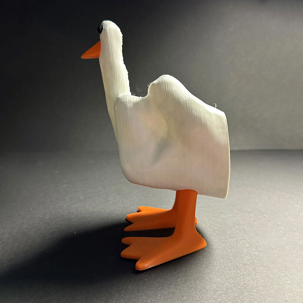 Funny Little Duck Resin Figurine Ornament Decor, Cute Middle Finger Duck Craft