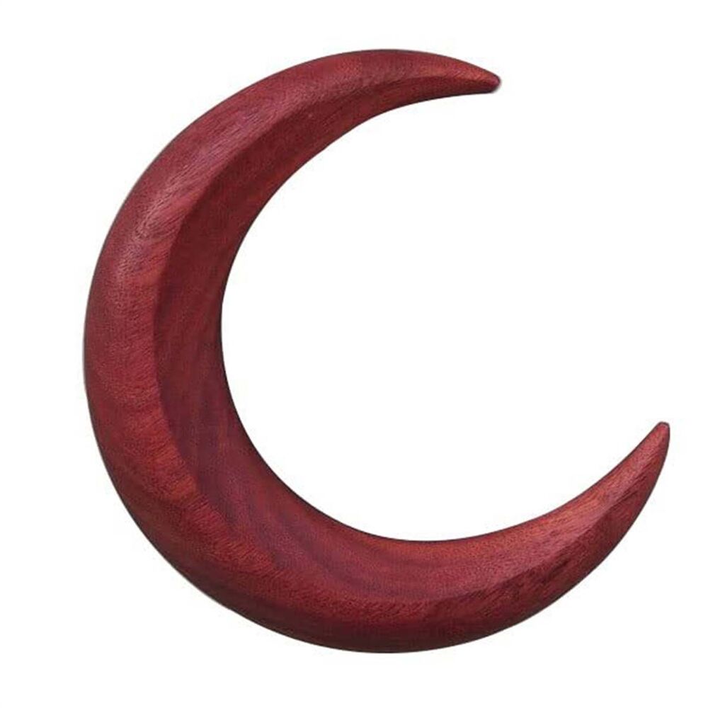 Vintage Crescent Moon-Shape Hair Stick Hand Carved Wooden Hairpin for Girl Women