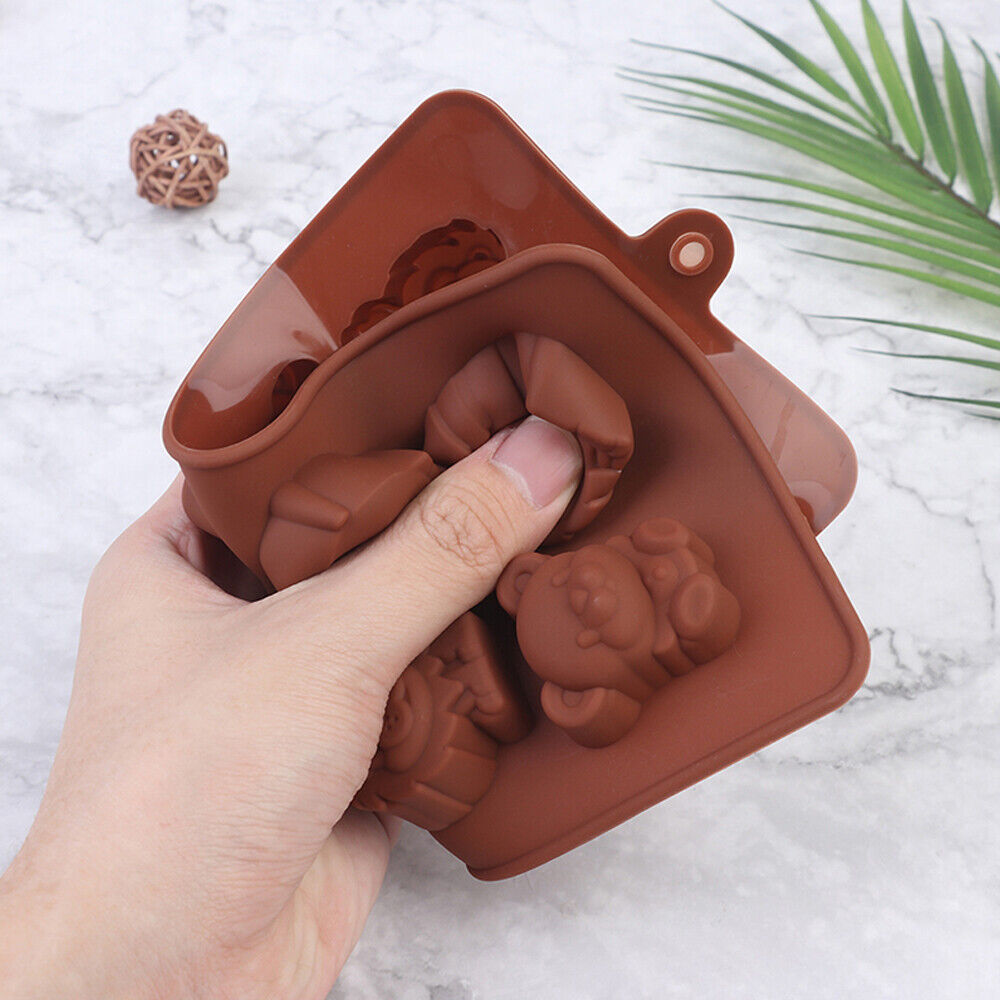 Safari Animals Chocolate Mould Ice Tray Silicone Jelly Cookie Cake Baking Mold