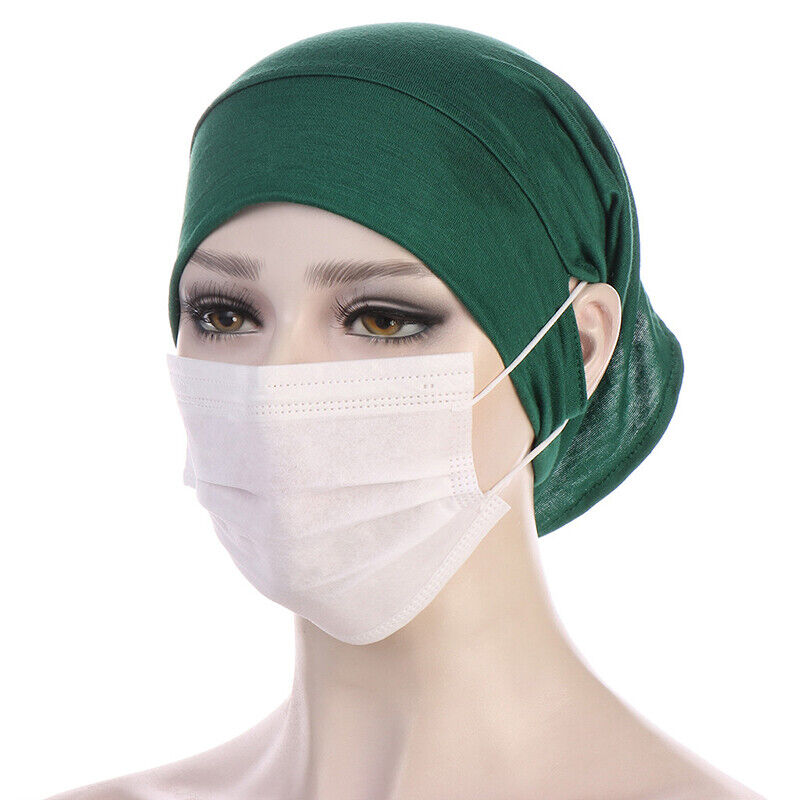 Women Muslim Stretch Turban Hat Chemo Cap Hair Loss Head Scarf Wrap Hijab Cap .