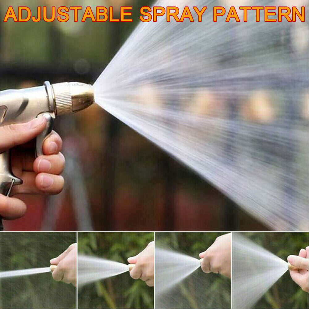 High Pressure Water Spray Gun Brass Nozzle Garden Hose Pipe Lawn Car Wash