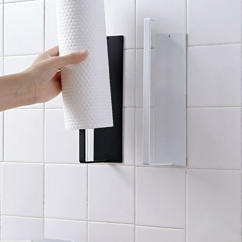 Kitchen Paper Towel Rack Toilet Roll Holder Wall Mount Tissue Self-Adhesive