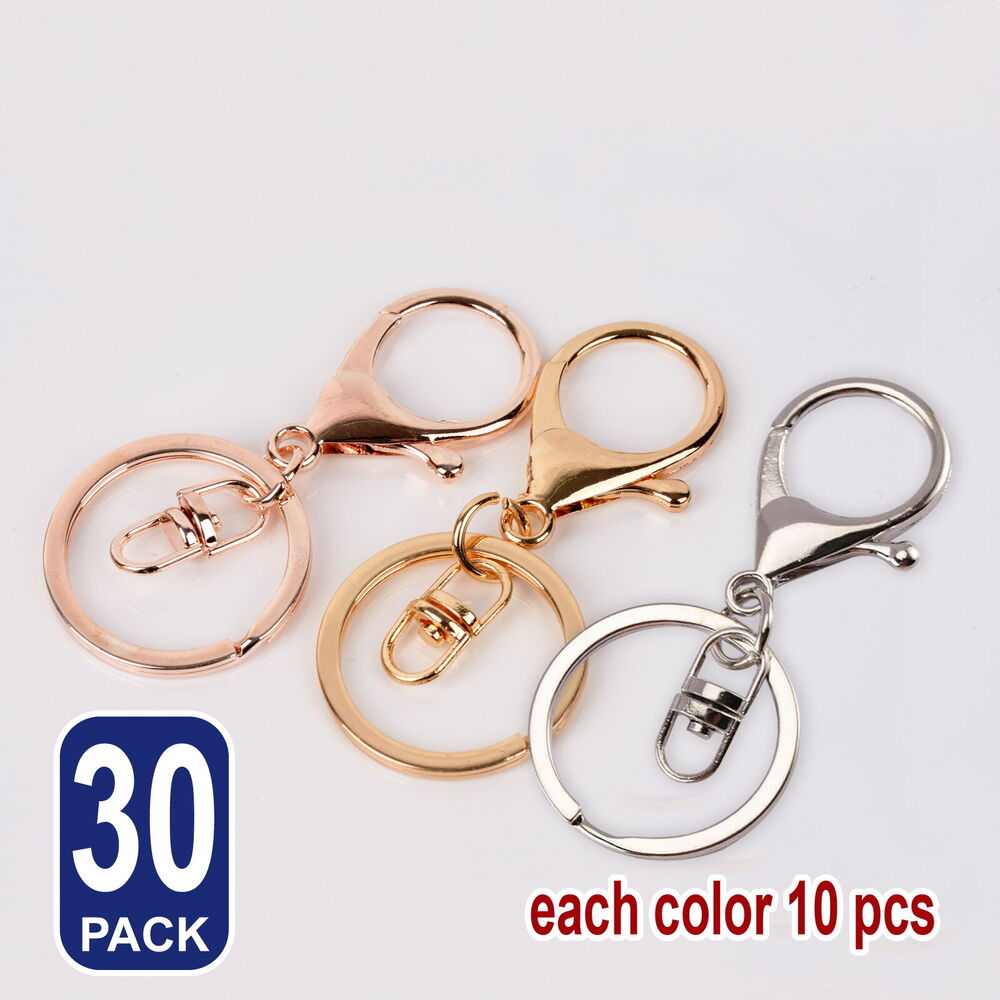 30x Swivel Keyring Lobster Clasps Keychain Key Ring Clasp Lanyard Trigger Clips