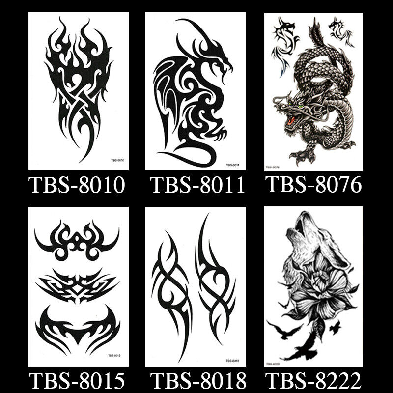 2X Temporary Tattoo Sticker Totem Waterproof Fake Tattoos Removable Body Art TBS