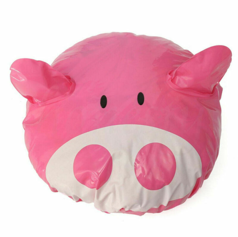 Funny Cartoon Animal Shower Cap Hat Bath Waterproof Kids Travel Hair Protector