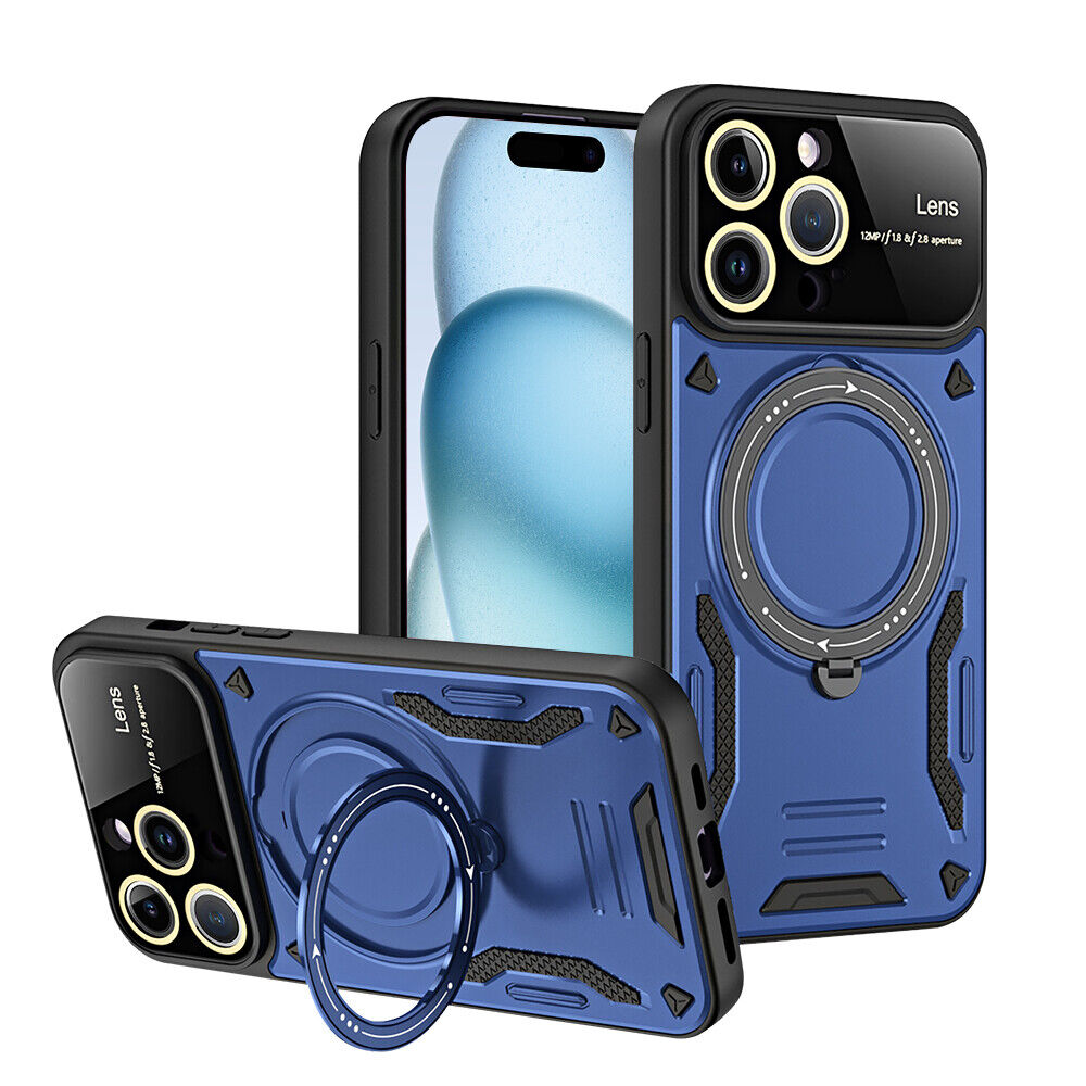 For iPhone 15 14 13 12 11 Pro Magnetic Shockproof Armor Stand Magnetic Ring Case