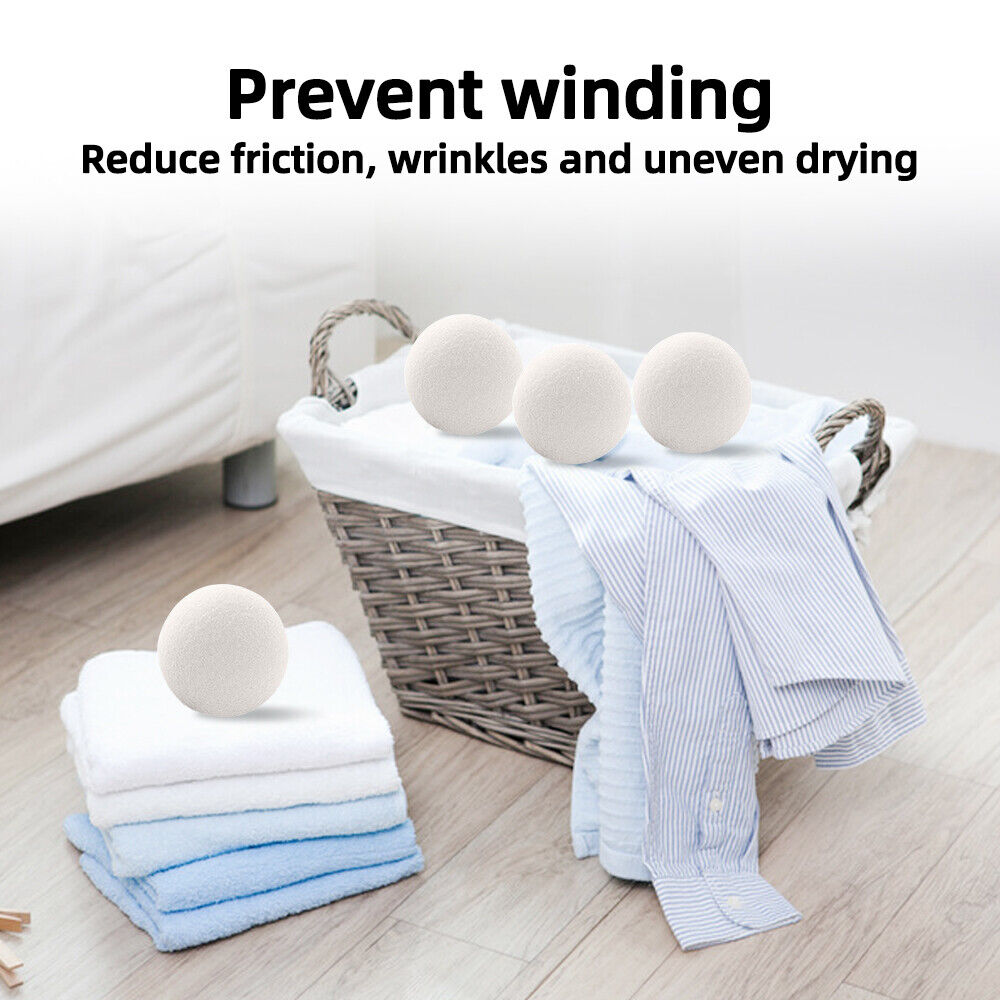 6pcs 6cm Reusable Wool Dryer Balls Drying Fabric Softner Clothes Wrinkles Reduce