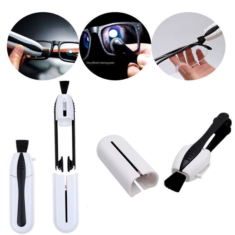 Portable Best Eyeglass Sunglass Glasses Lens Cleaner Brush Tool All In One