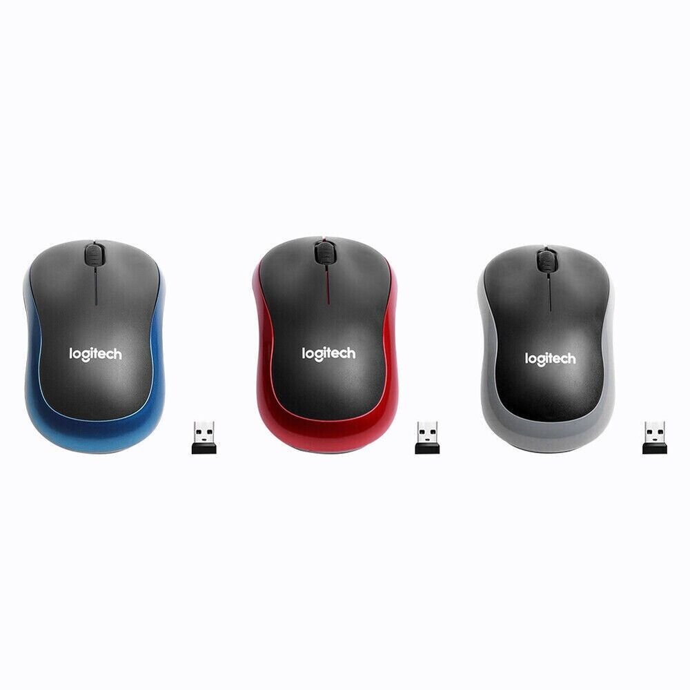 Logitech M185 Wireless Optical Mouse + USB Receiver Fit Compact PC Laptop Mouse