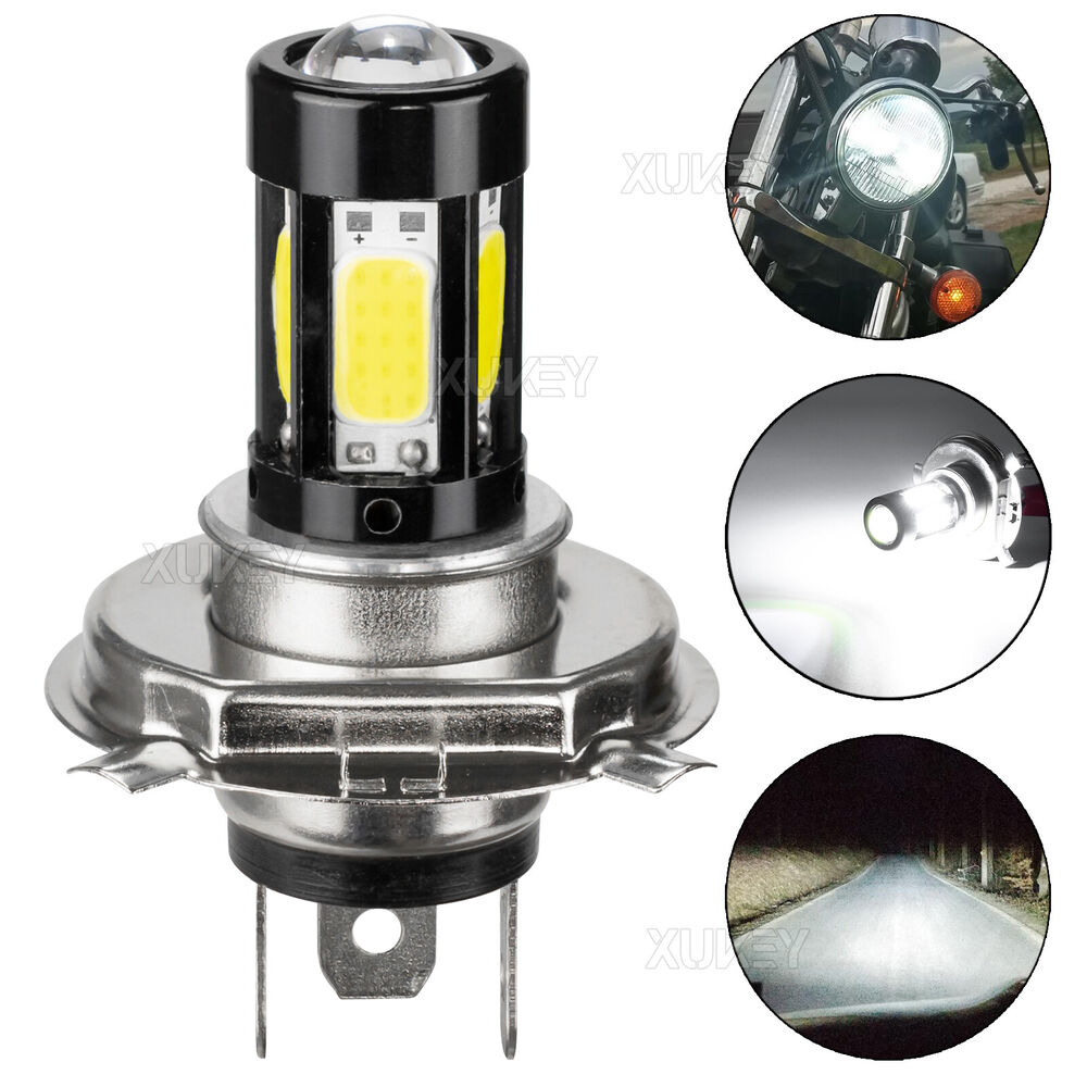 Motorcycle LED 6000K H4 HS1 Headlight LED Hi/Lo Beam Light Lamp White Bulbs Bulb