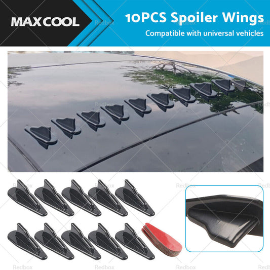 For Spoiler Roof Wing Air Vortex Generator Set of 10 Diffuser Shark Fin Kit