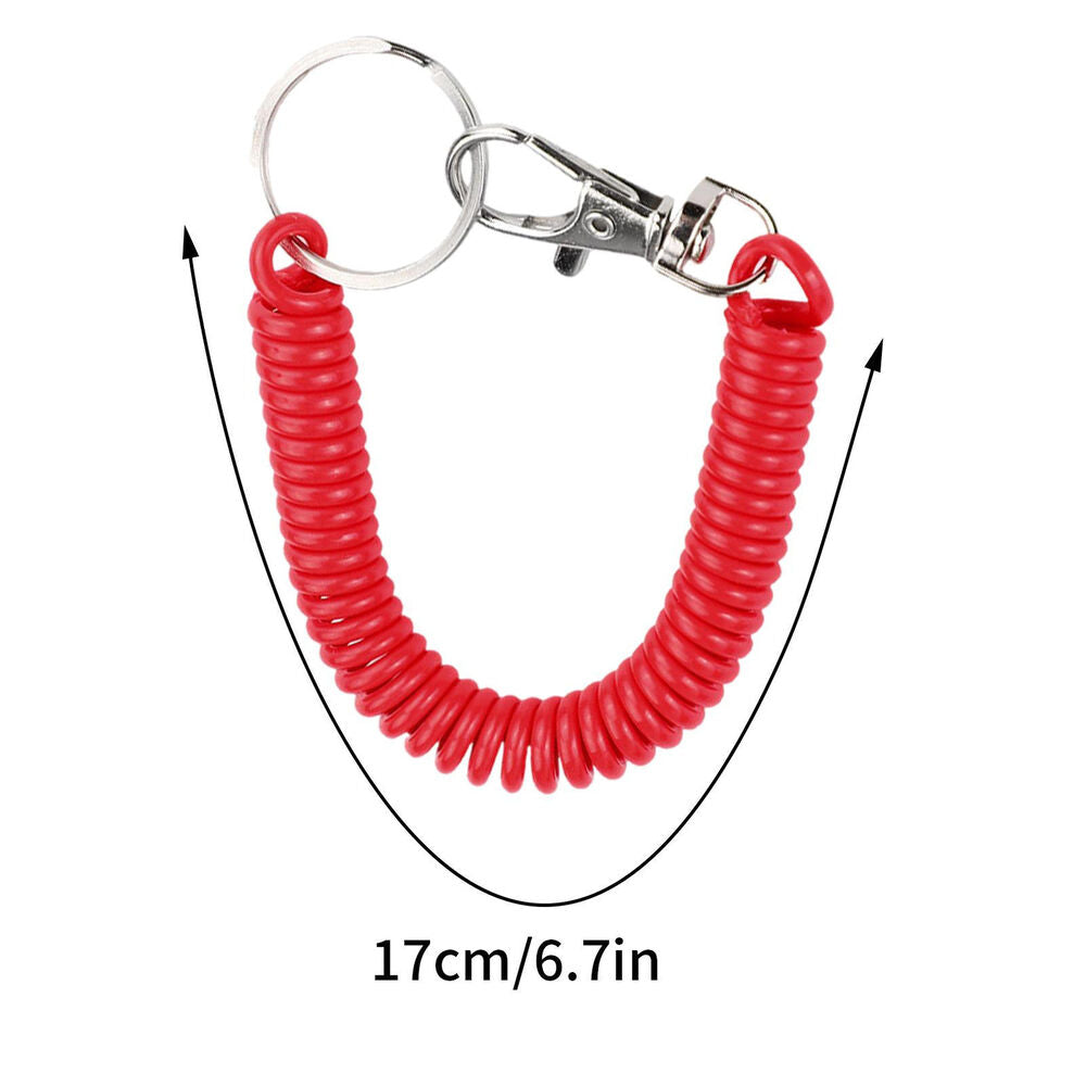 Retractable Coiled Fishing Lanyard Safety Rope Tether Grippers Rods Camping Tool