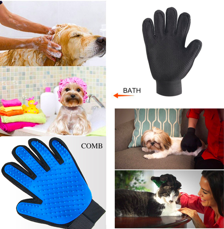 grooming glove for pet dog cat cleaning hair remover brush descending touch