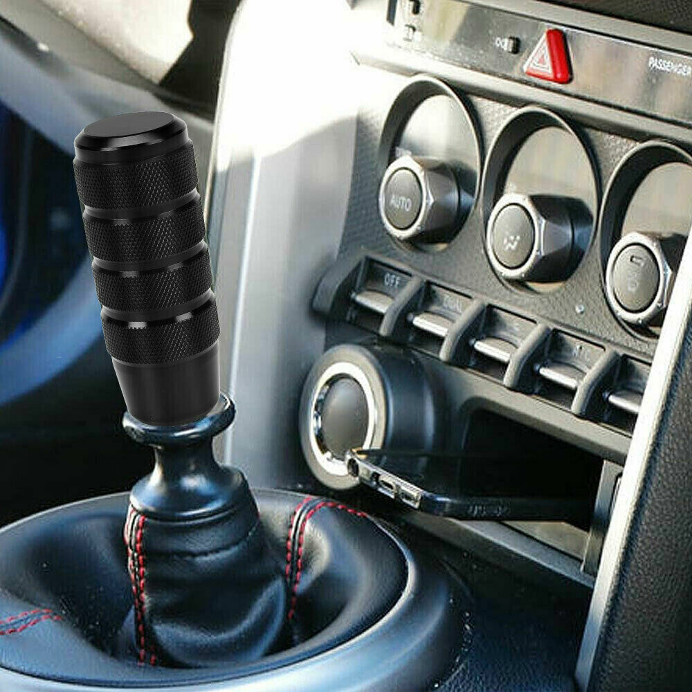 Universal On-slip AluminiumAlloy Gear Stick Shift Knob Shifter Lever Head Black