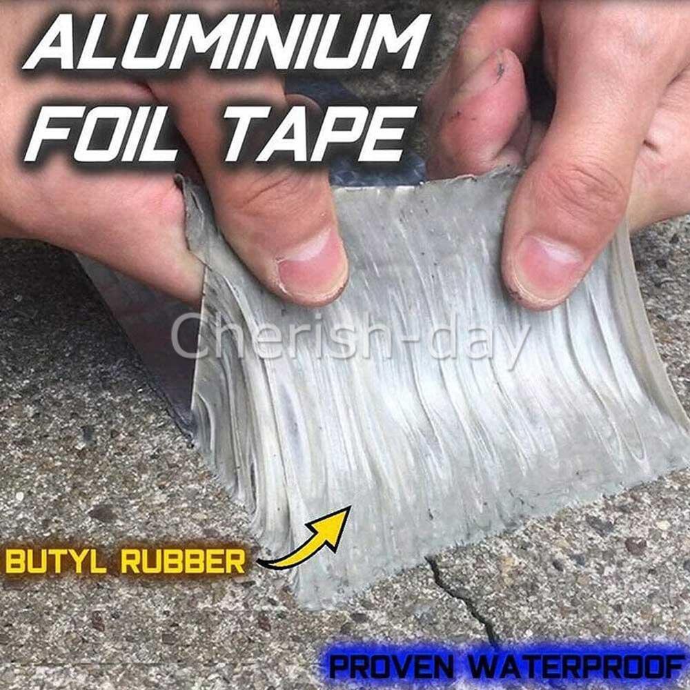 10m Aluminum Foil Tape Seal Butyl Rubber Adhesive Tape Waterproof Roof Repair