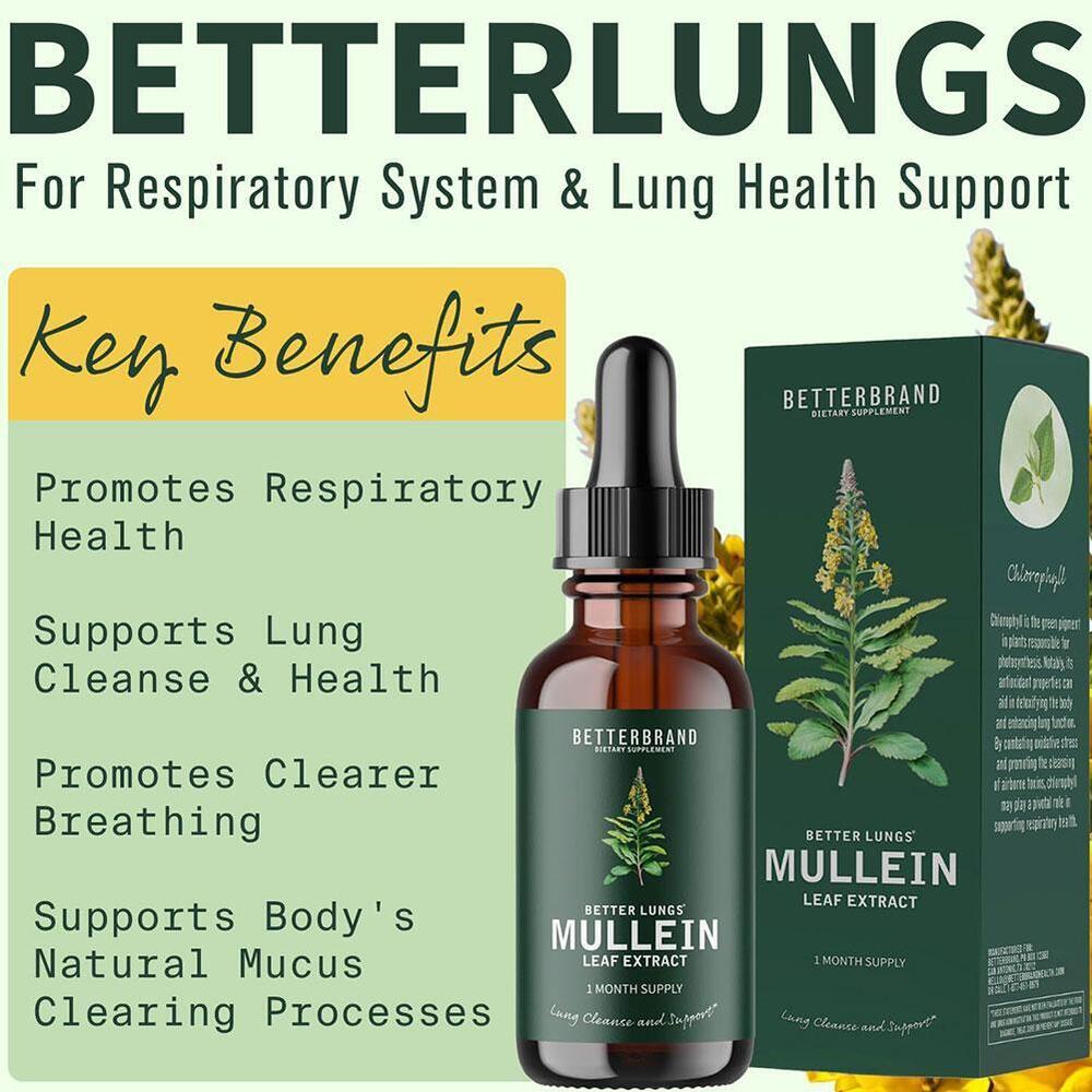 Mullein Leaf Drops Lung Purification Healthy Breathing ForRespiratory Function