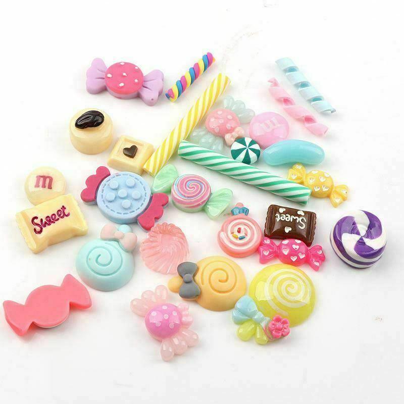 30x Candy Colorful Cute Bead Resin Charms Pendant DIY Handmade Jewelry Making