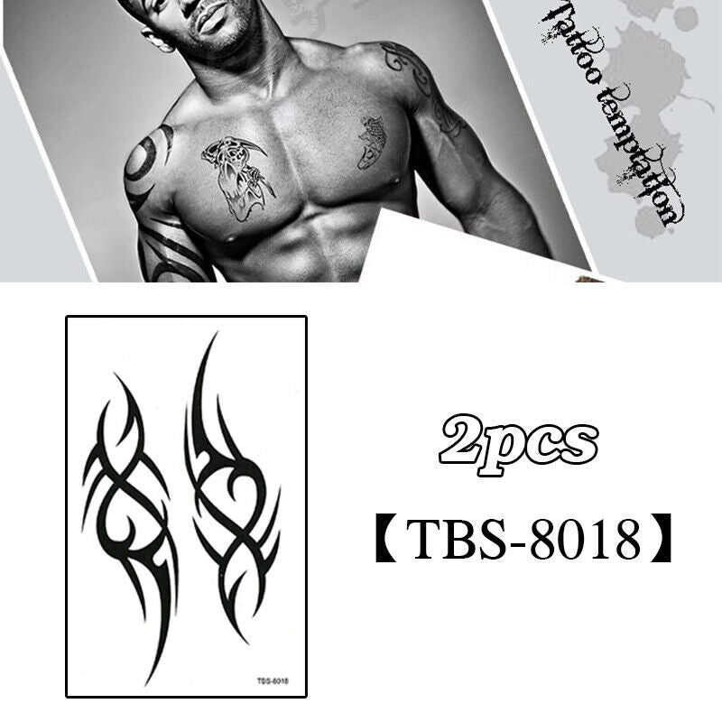 2X Temporary Tattoo Sticker Totem Waterproof Fake Tattoos Removable Body Art TBS