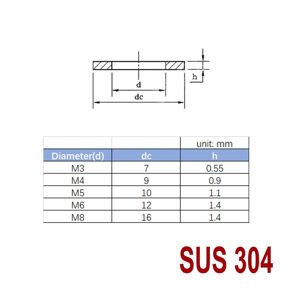 50X M6 Washers 304 Stainless Steel Flat Metric Fender Guard Plain Standard