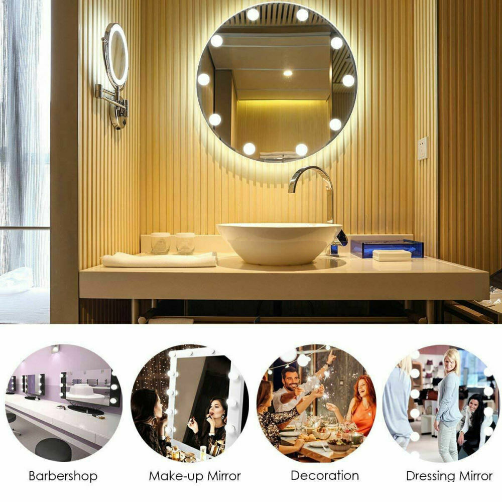 Make Up Mirror Lights 10-14 LED Bulbs Vanity Light Dimmable Ball Lamp Hollywood