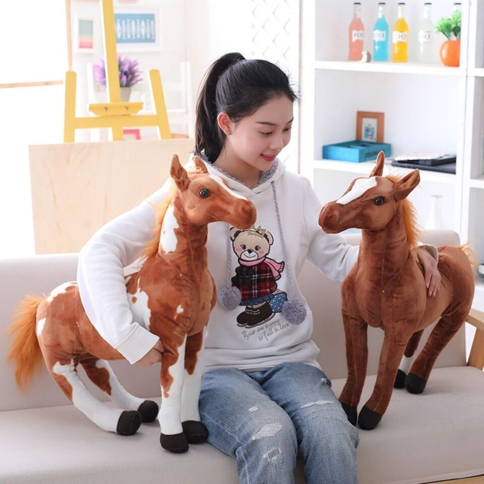 30cm Simulation Horse Plush Toys Cute Stuffed Animal Doll Soft Horse Toy