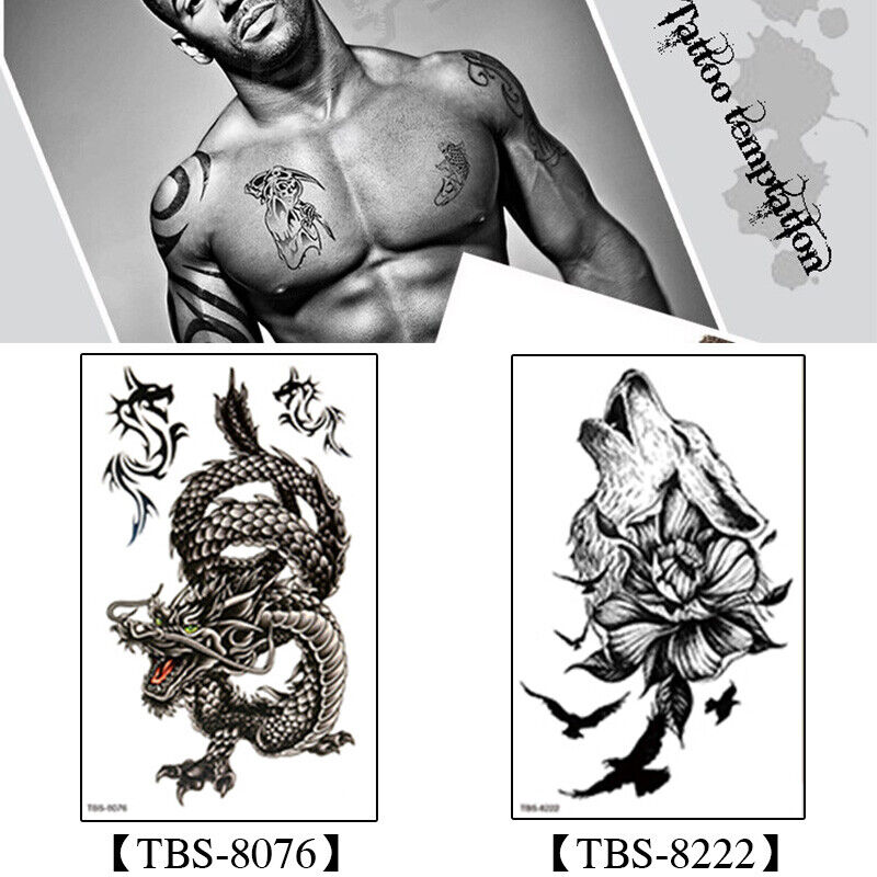 2X Temporary Tattoo Sticker Totem Waterproof Fake Tattoos Removable Body Art TBS