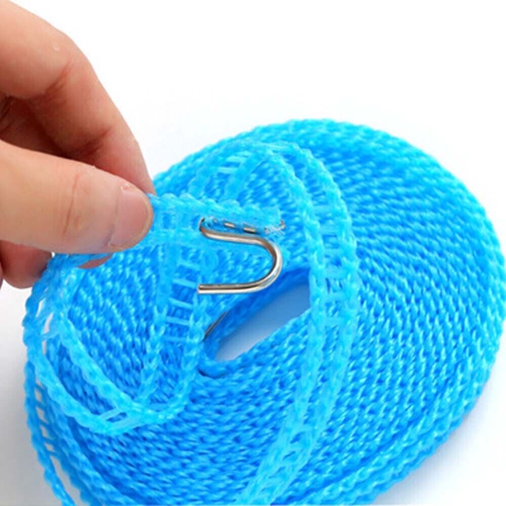 Portable Travel Clothes Line Washing Rope Non slip Airer Laundry Clothesline 5m