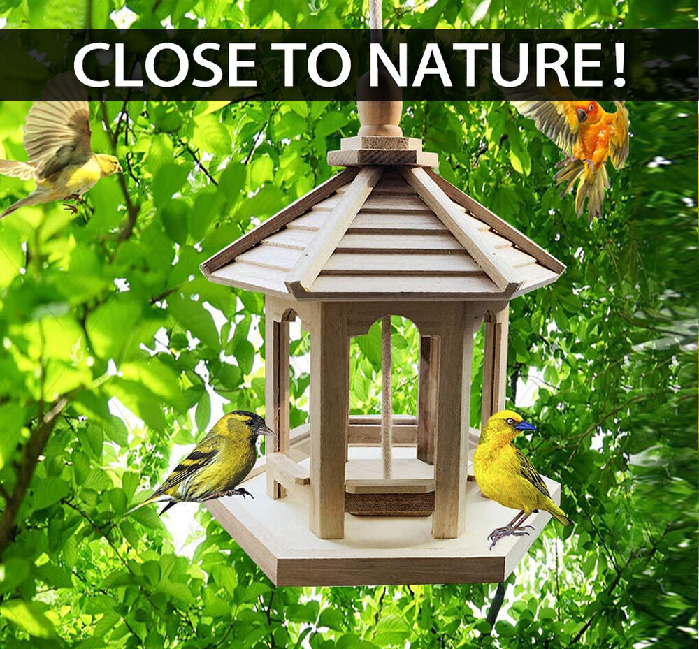 Hanging Bird Feeder Garden Wild Seed Container Waterproof Outdoor Gazebo Shape