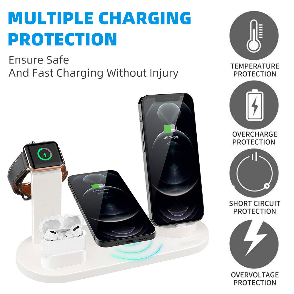 4 in 1 Wireless Charger Fast Charging Dock Stand For Iphone Samsung Phone