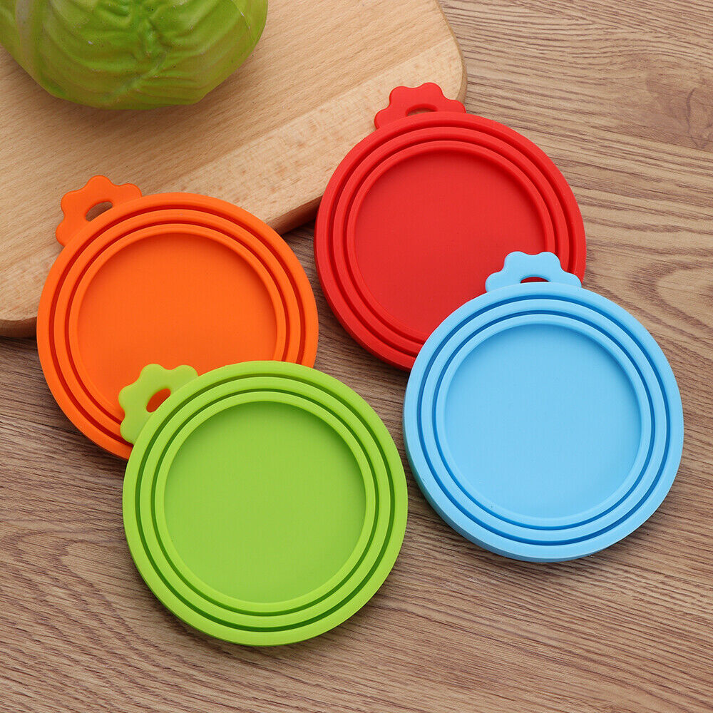 3X Reusable Pet Food Can Cover Lid Dog Cat Pet Tin Silicone Storage Seal Cap