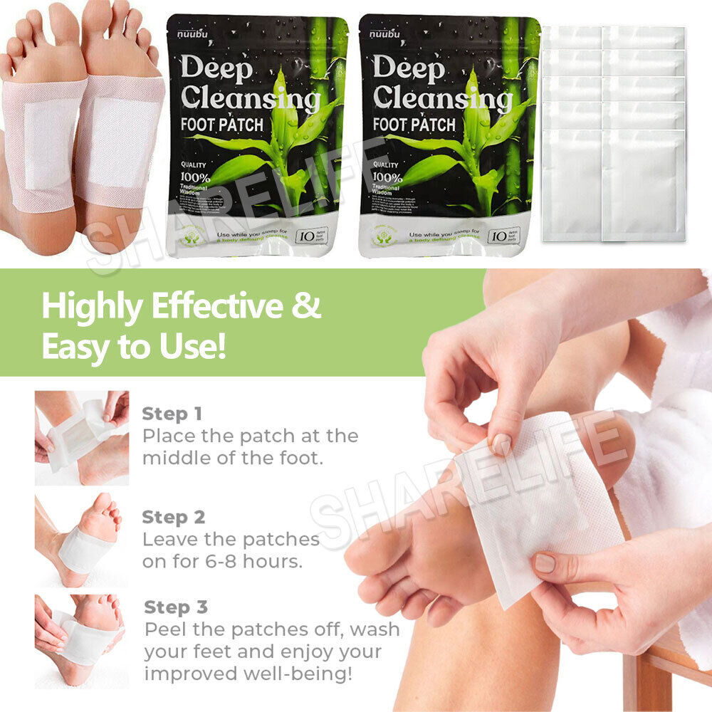 300pcs NUUBU Detox Foot Patches Pads Natural plant Toxin Removal Sticky Adhesive