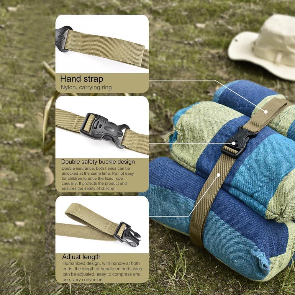 Outdoor Camping Cargo Storage Tied Belt Travel Luggage Buckle Strap (Khaki)