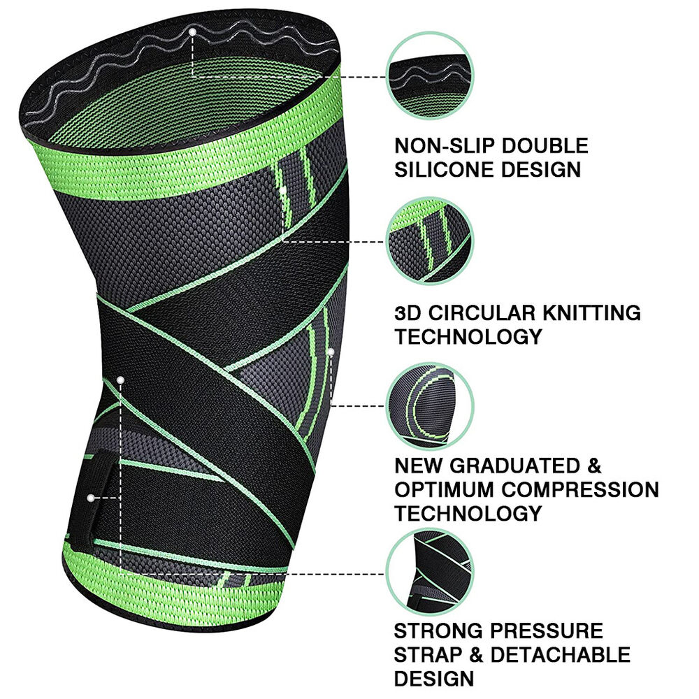 Knee Support Brace Compression Sleeve Arthritis Pain Relief Gym Sport Running