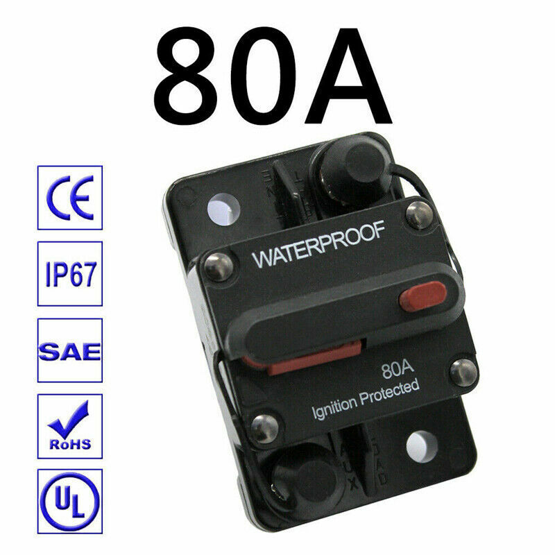 30A-300A AMP Circuit Breaker Dual Battery Manual Reset 12-48V DC Car Waterproof