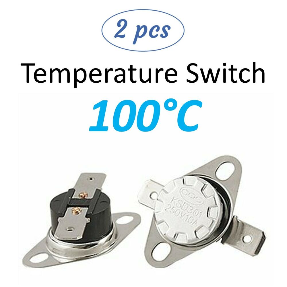 2x KSD301 Temperature Thermostat Thermal Switch - 250V 10A NO / NC Thermo Switch