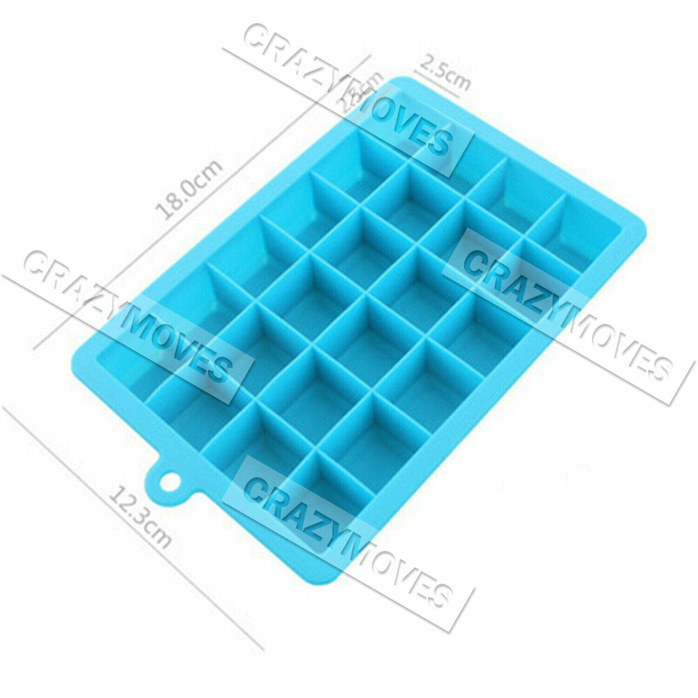 3PCS Silicone 24 Grids Ice Cube Tray With Lid Mold Maker Tool Square Mould