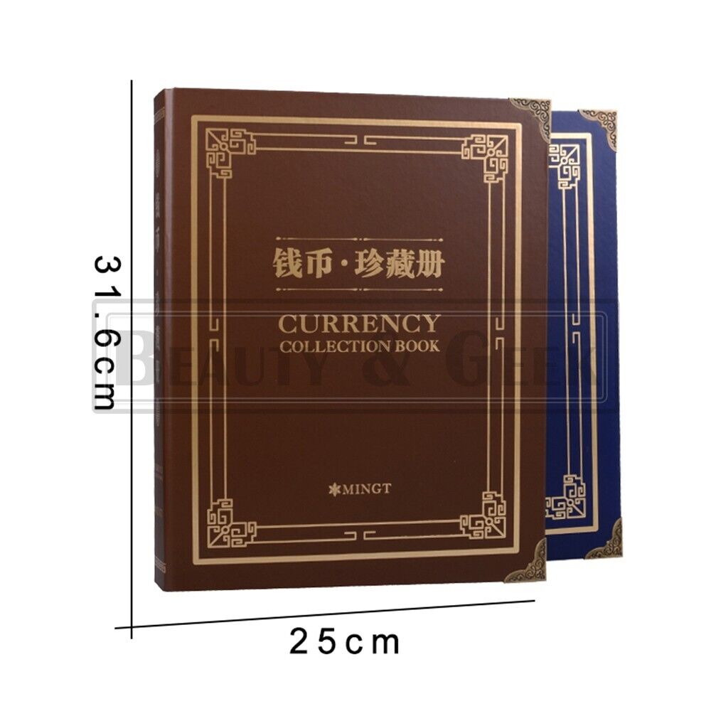 600 Page Banknote Album Sheet Notes Paper Money Collection Book Holder Protector