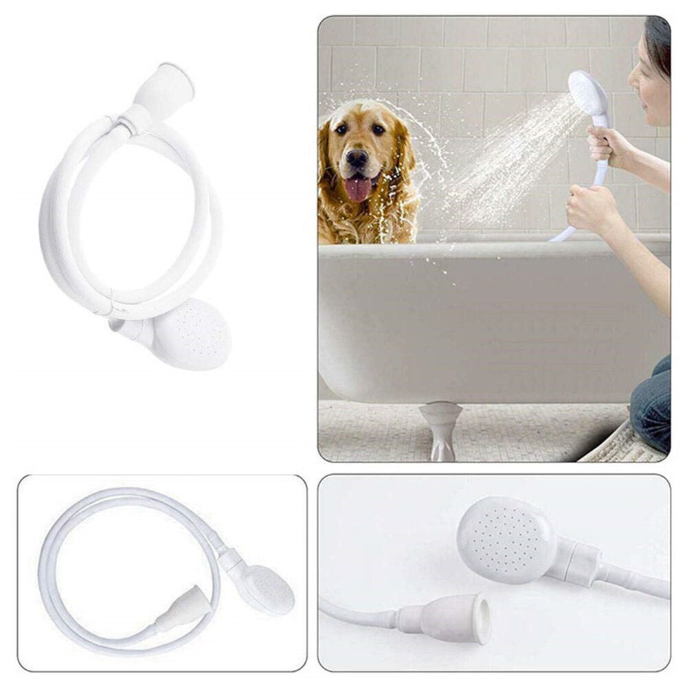 Pet Shower Spray Hose Single Tap Sink Bath Washing Holder Dog Head Attachment